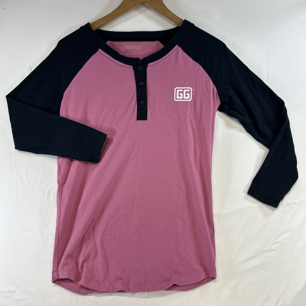 Horrorcore Good Guys Chucky Henley Baseball Tee Size Small Pink Black Raglan